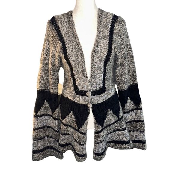 Free People Peplum Wool Alpaca V neck Cardigan - Picture 1 of 6